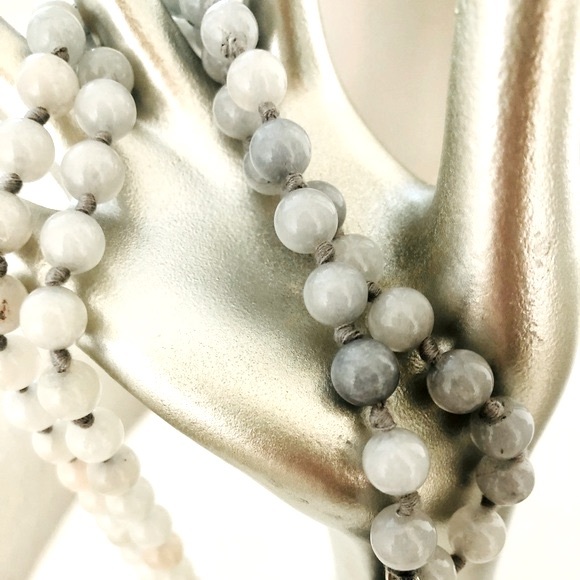 Vintage Natural Ombré Jade Tassel Necklace - Picture 17 of 17